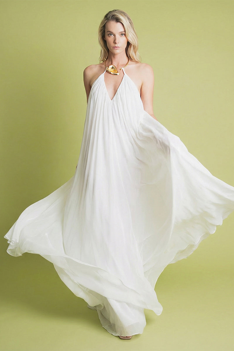 Portobello Silk Dress White